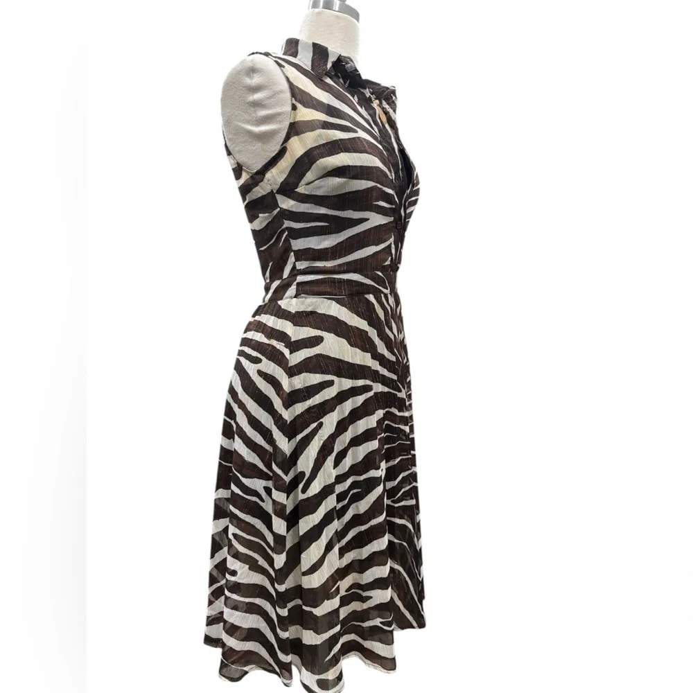 Michael Kors Women's Zahra Pleated Zebra Print Dress | Size 4